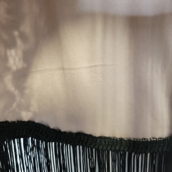 Lulu's Ain't Misbehavin' Black Lace Fringe Strapless Bodycon Sexy Dress Size S - Picture 7 of 13